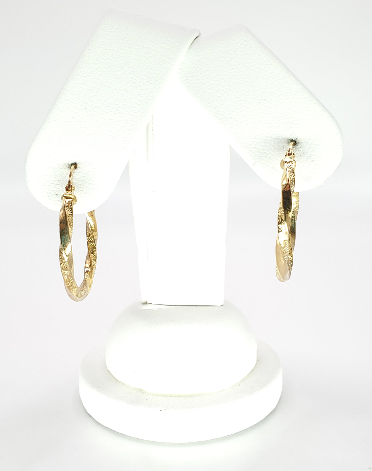 18K Yellow Gold Twisted 25mm Dia. Hoop Earrings