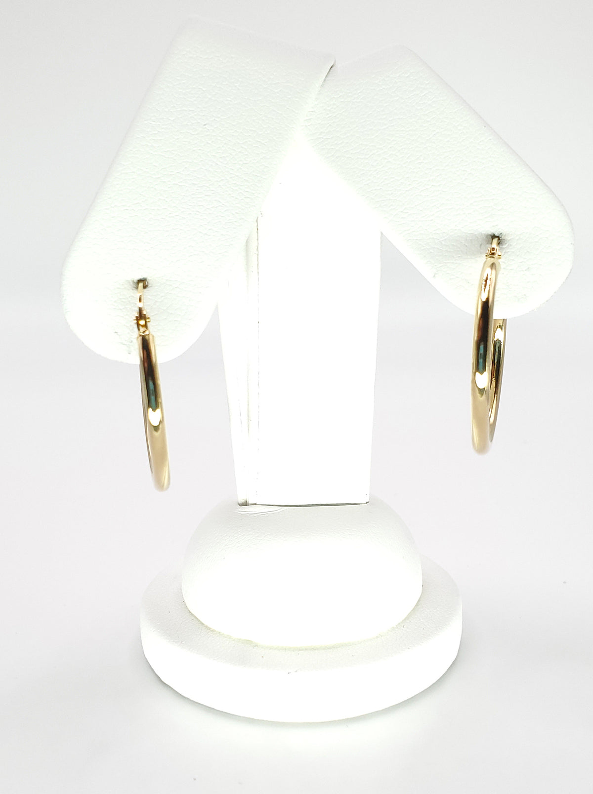 18K Yellow Gold 23mm Dia. Round Tube Hoop Earrings