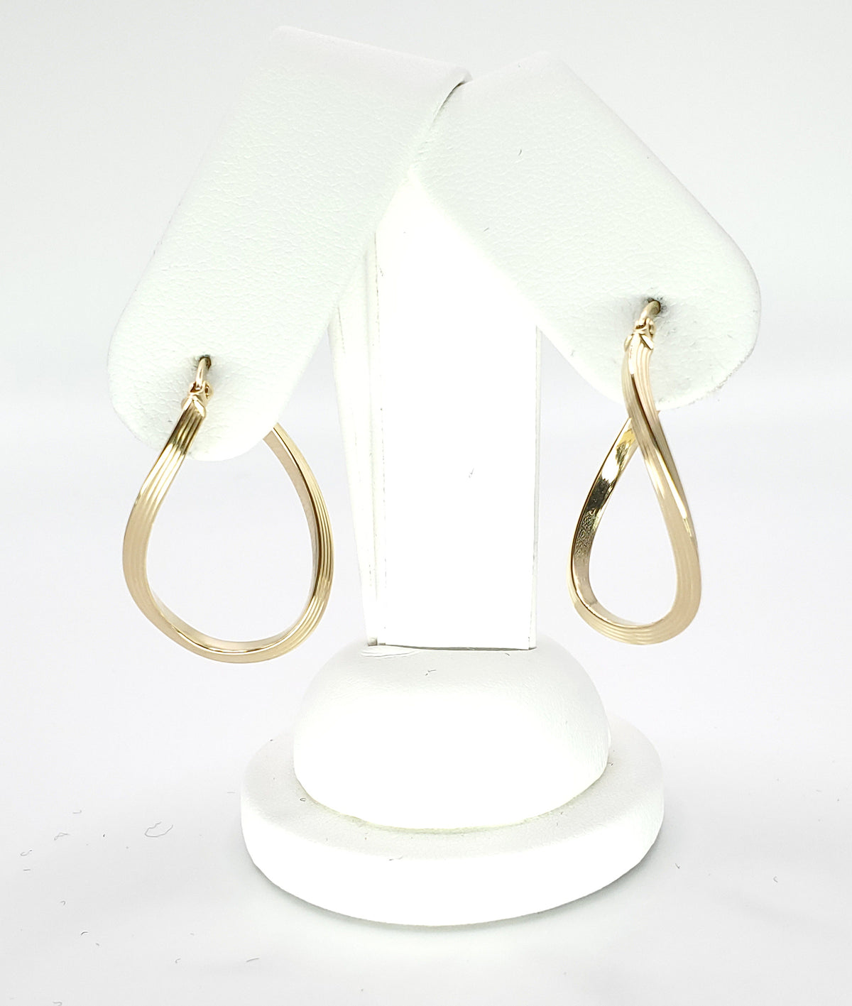 18K Yellow Gold Rectangle Tube Hoop Set