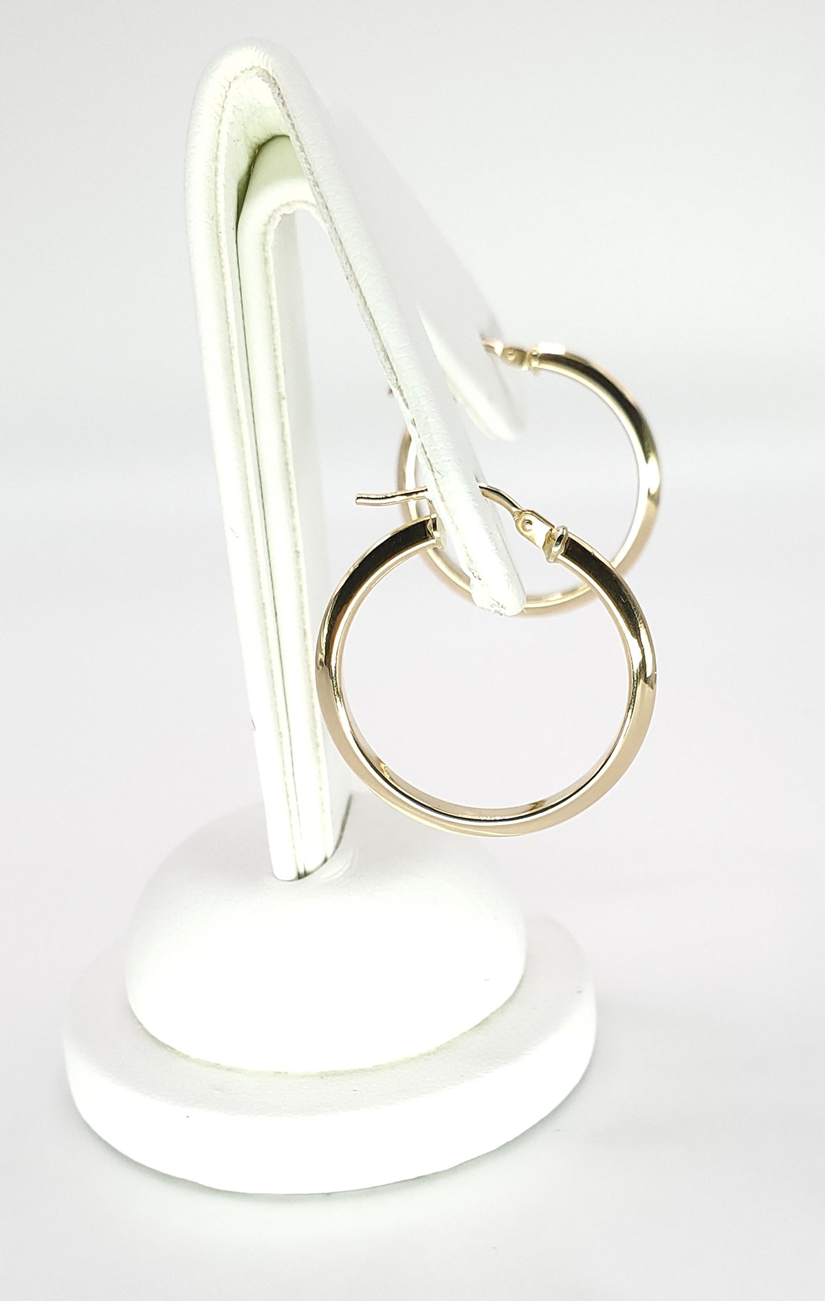 18K Yellow Gold 24mm Dia. Triangular Tube Hoop Earrings